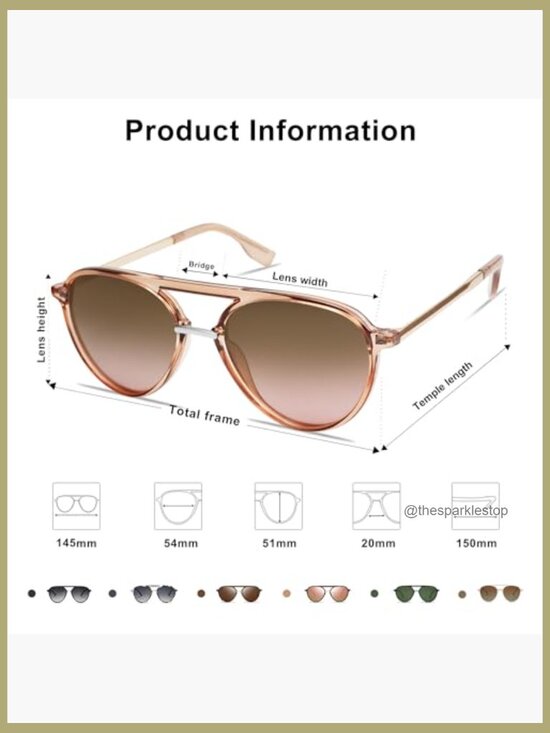 Retro Aviator Polarized Sunglasses with Plastic&Metal Frames main image 2